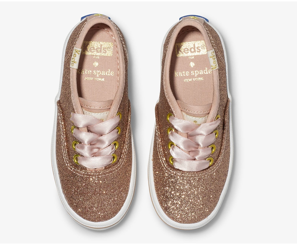 Keds Kids Sneakers Rose Gold - Kate Spade new york Champion Glitter - 842NRTULD